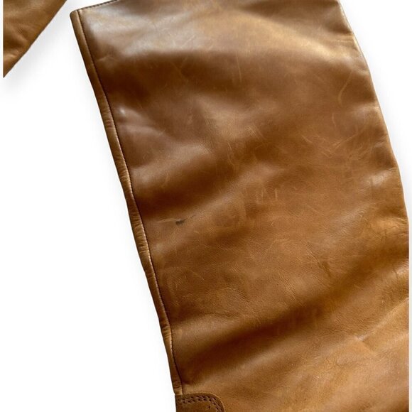 Jonak Paris Tan Distressed Leather Pull on Flat Boots, Size 39/40 EU, - Picture 13 of 16